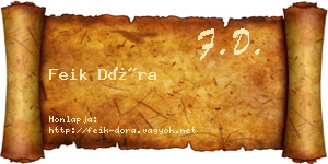 Feik Dóra névjegykártya